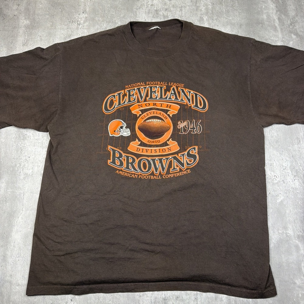 Vintage Cleveland Browns Shirt Mens XL Brown NFL Football Graphic Tee Y2K